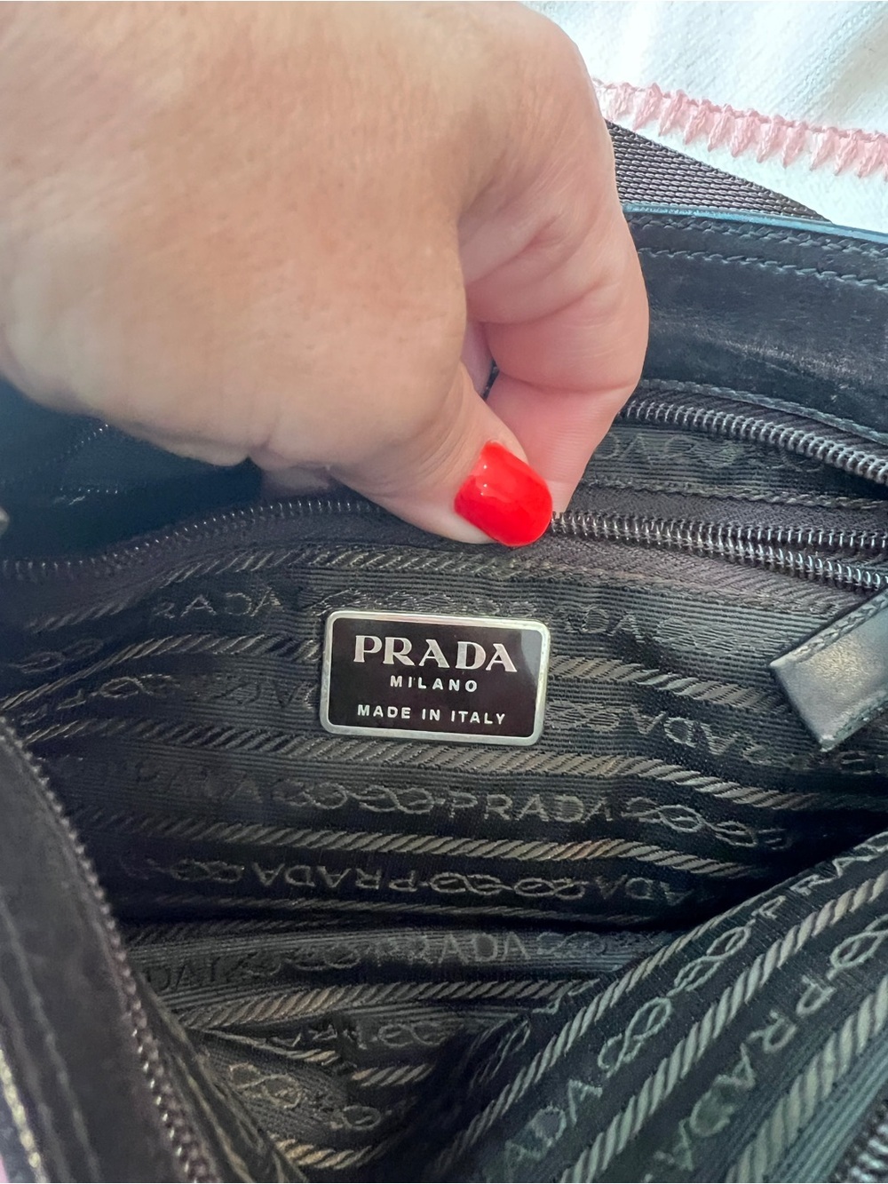 Prada⭐️Brown Embossed Leather Crossbody Bag - Picture 9 of 12